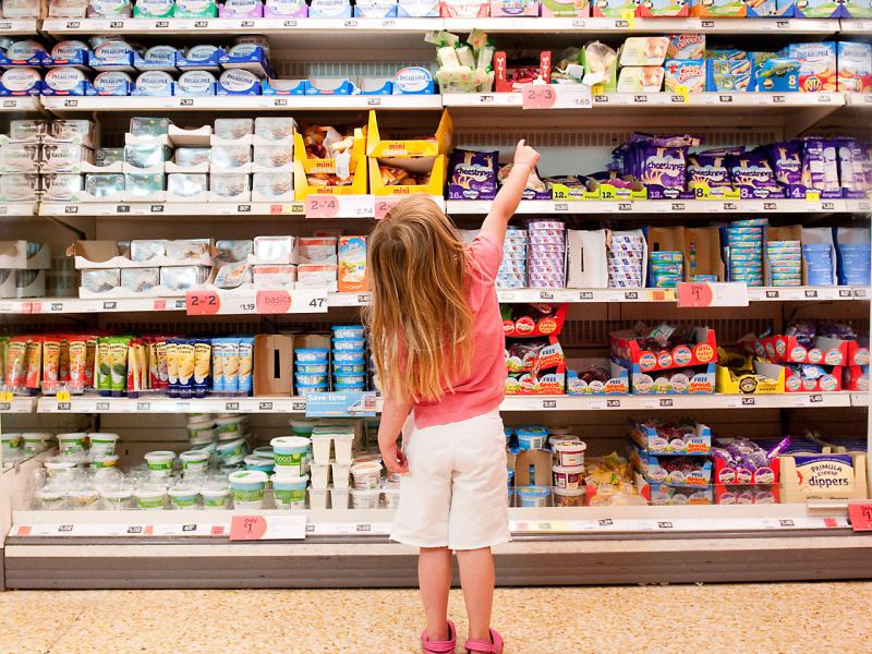 Little girl in supermarket