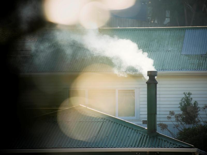 smoking chimney on house