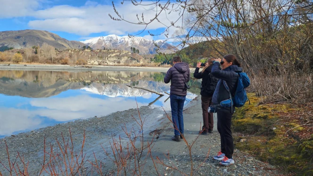 The community enjoying bird watching at the Tucker Beach Wildlife Reserve.